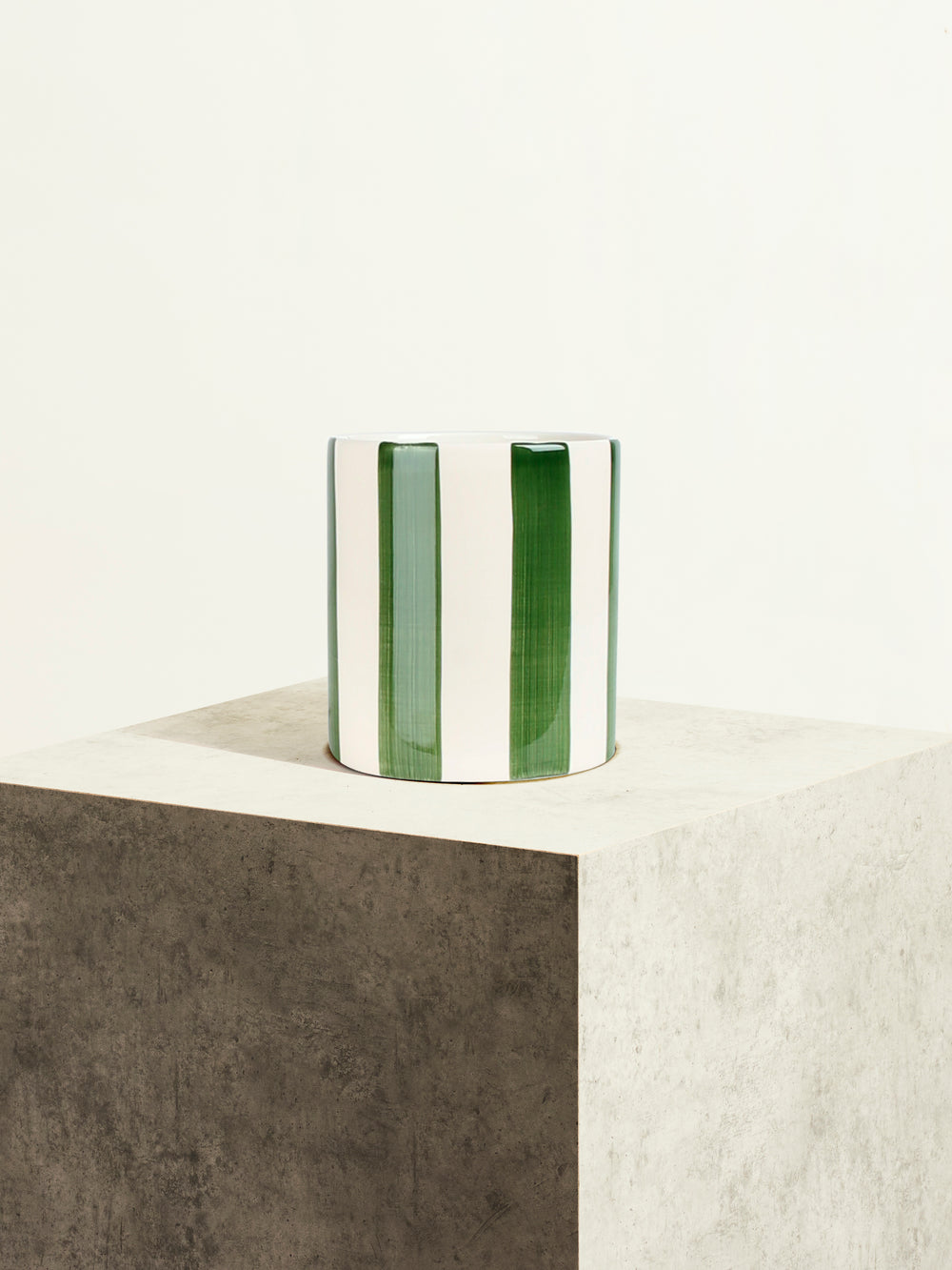 Céramique rayée - Vert gazon