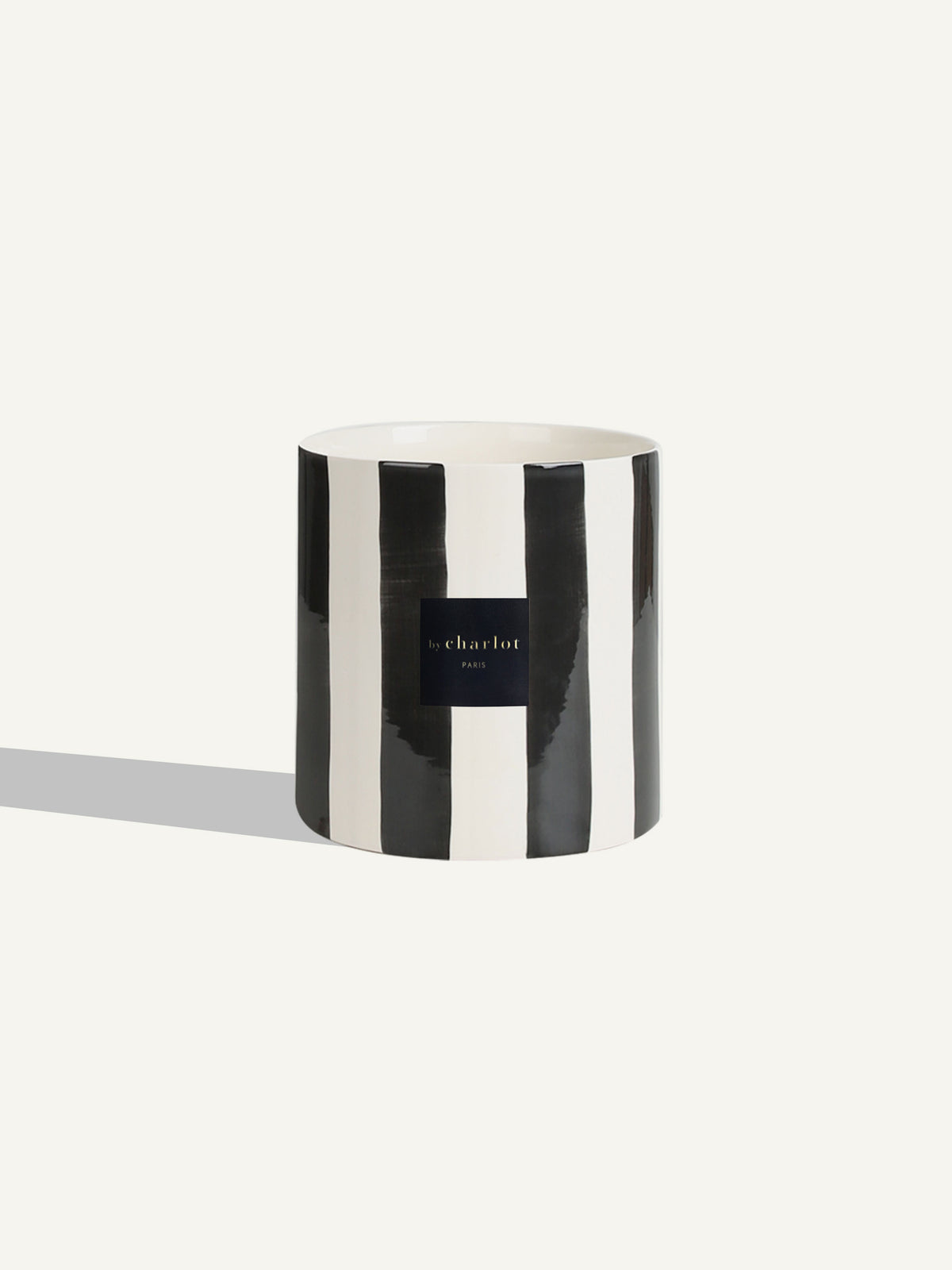 Striped ceramic L - Licorice black