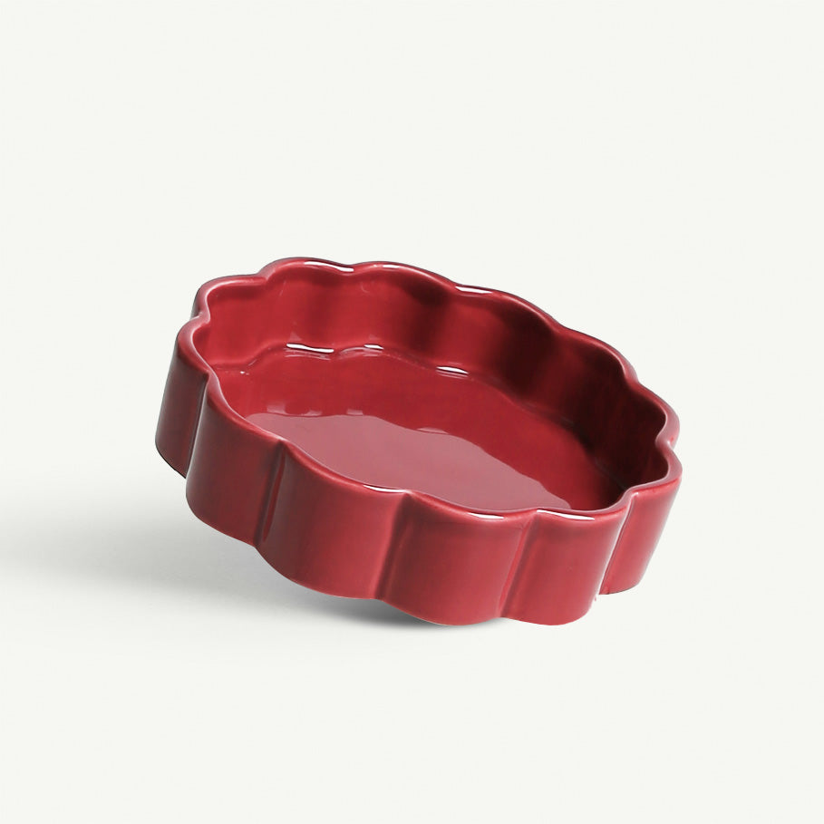 Soucoupe L - Céramique cannelée - Sorbet Cassis