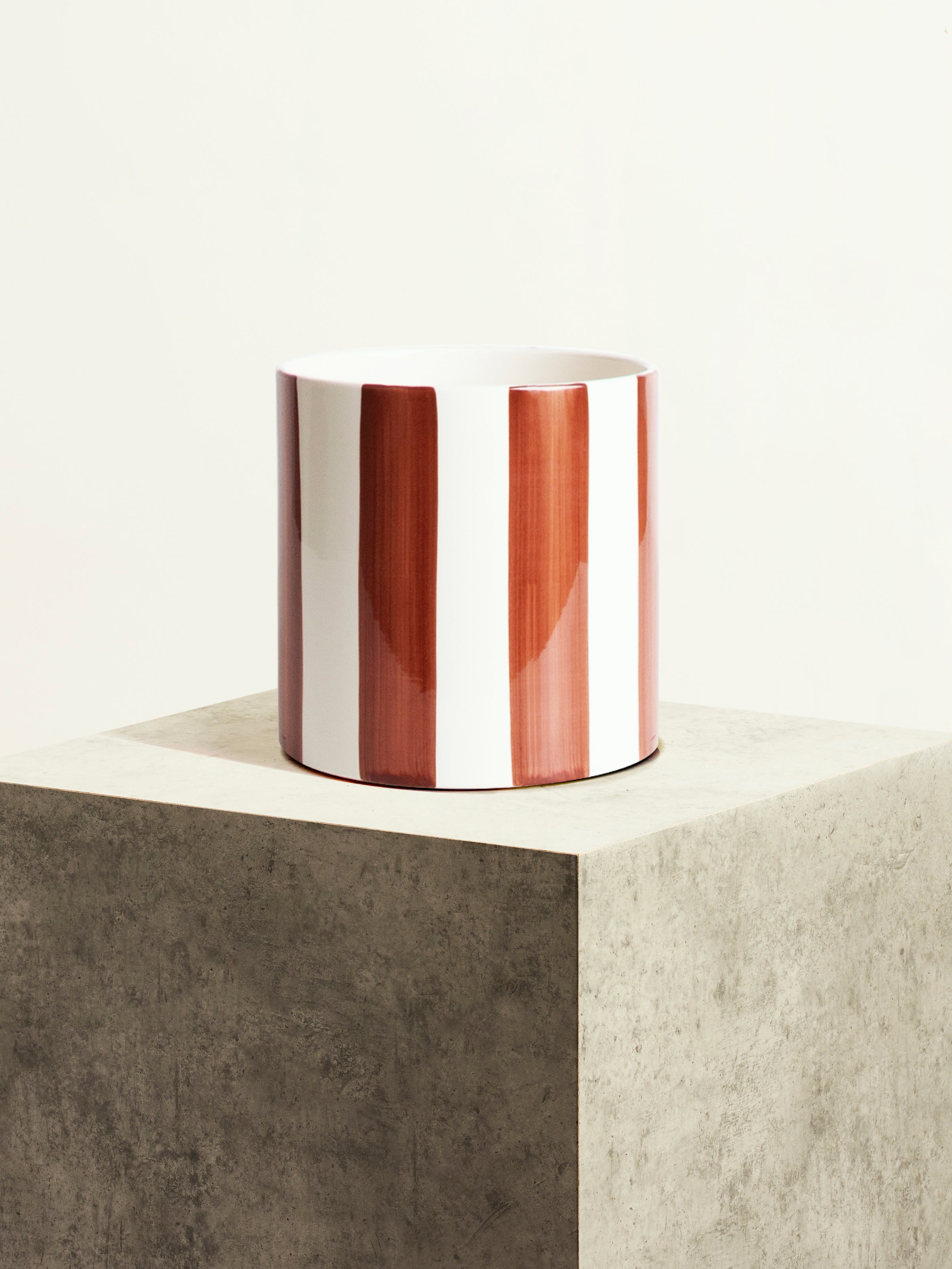 Céramique rayée - Chocolat