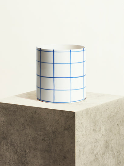 Céramique quadrillée - Bleu Cyclades
