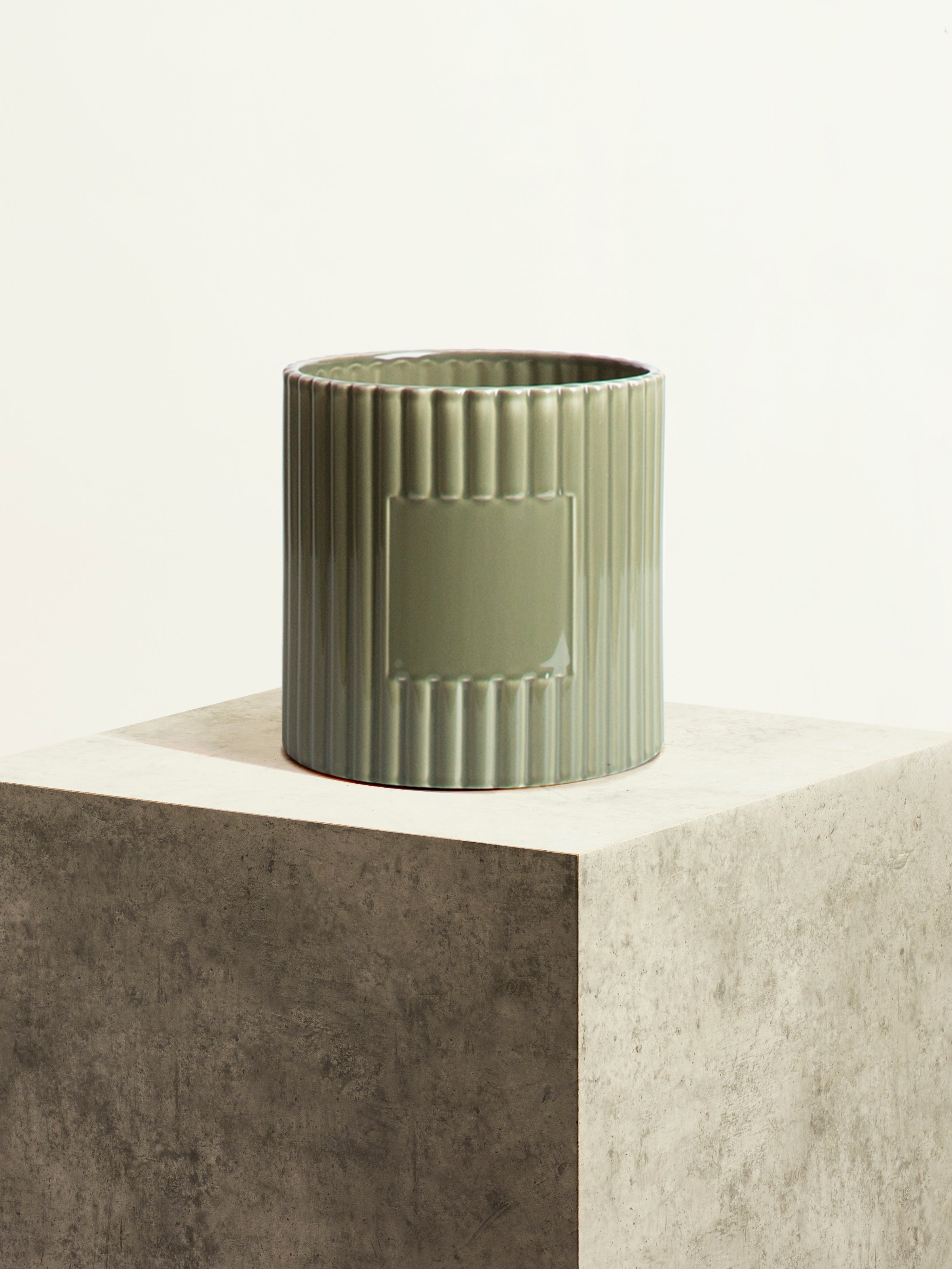 Céramique cannelée - Vert Olive