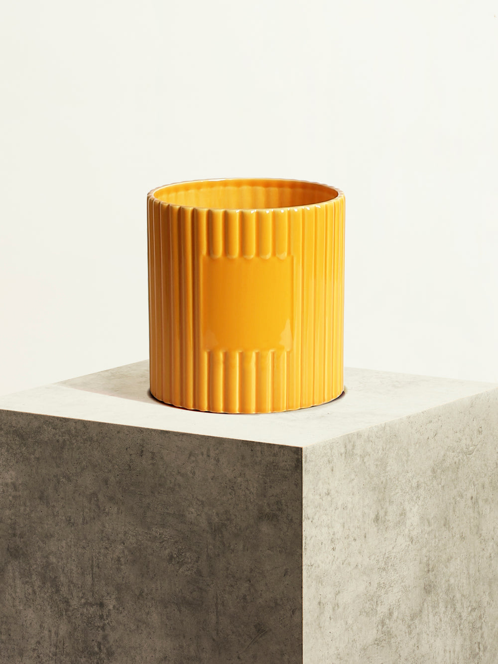 Céramique cannelée - Jaune Sahara