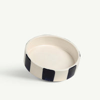 Soucoupe L - Céramique rayée - Bleu marine