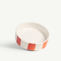 Soucoupe L - Céramique rayée - Orange sanguine