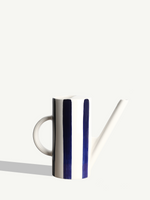 Watering Can - Navy Blue Striped Ceramic