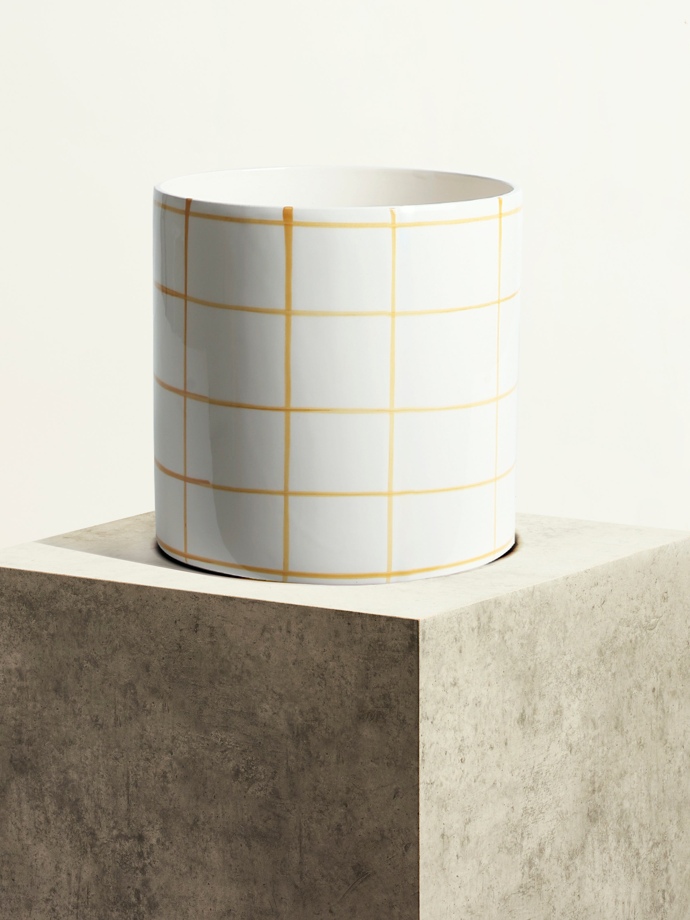 Céramique quadrillée - Jaune Sahara