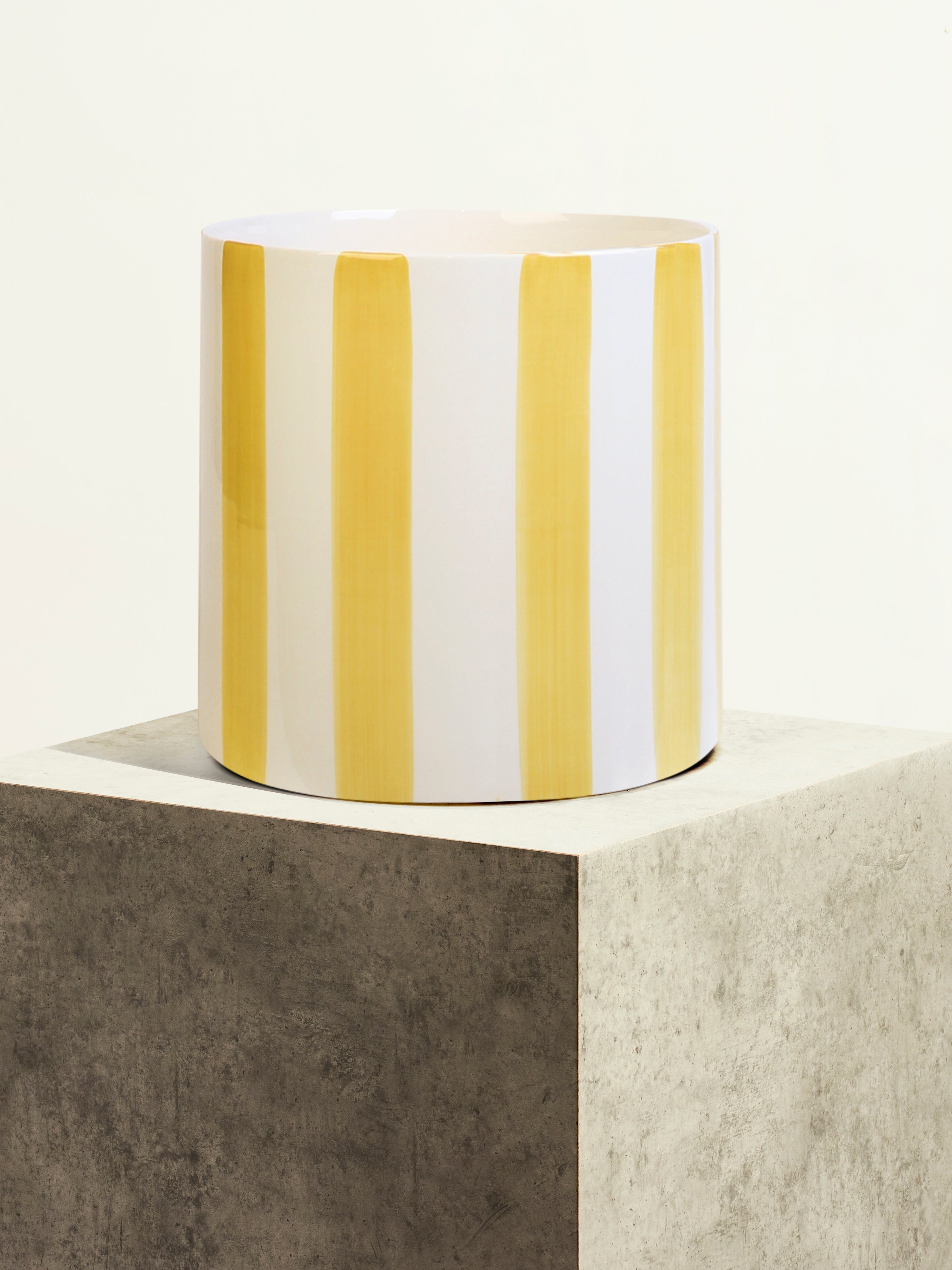 Céramique rayée - Jaune Solaire