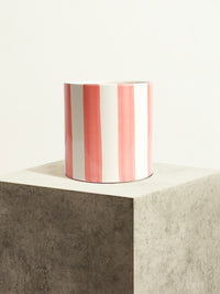 Céramique rayée - Rose sorbet
