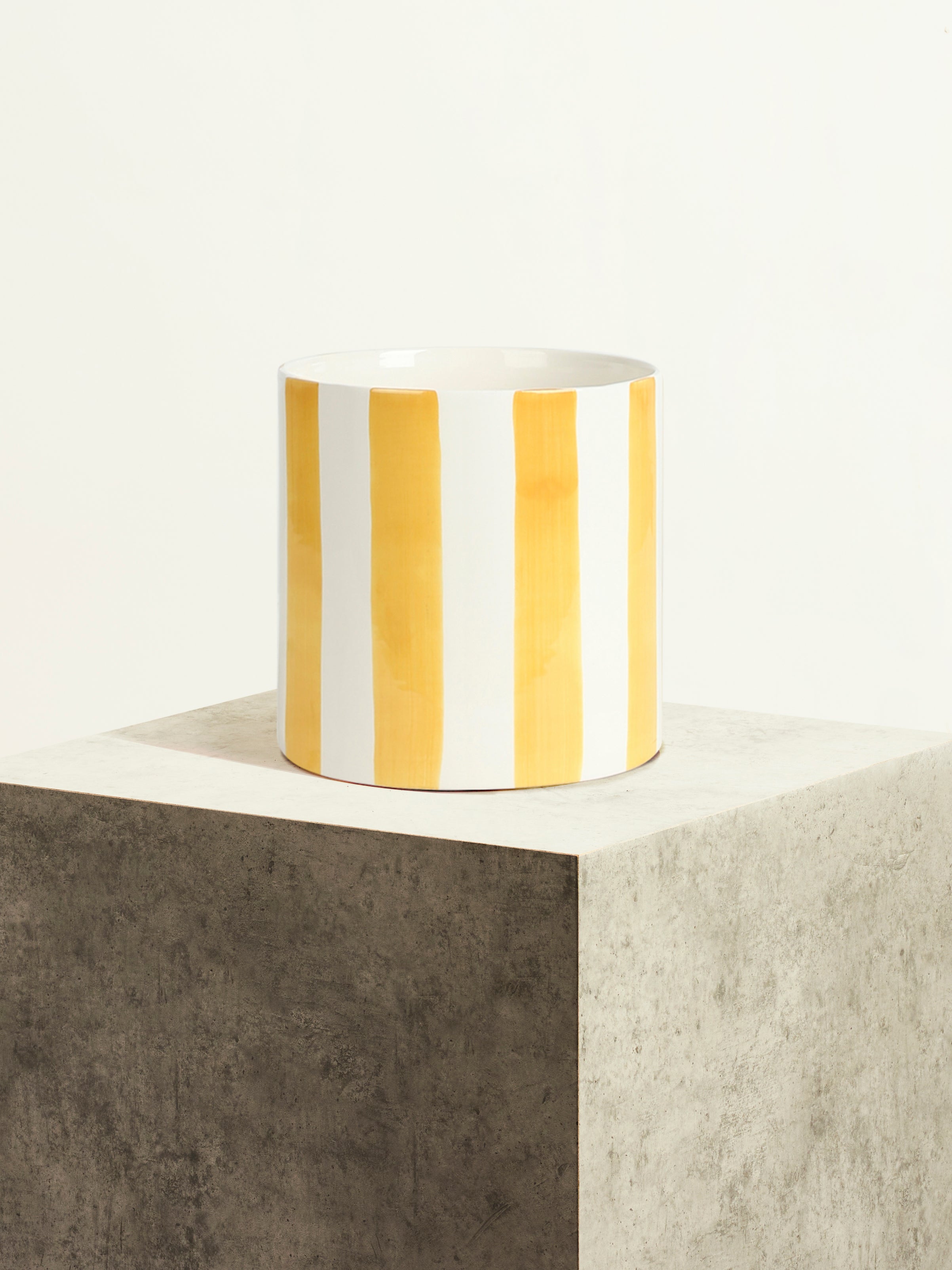 Céramique rayée - Jaune solaire