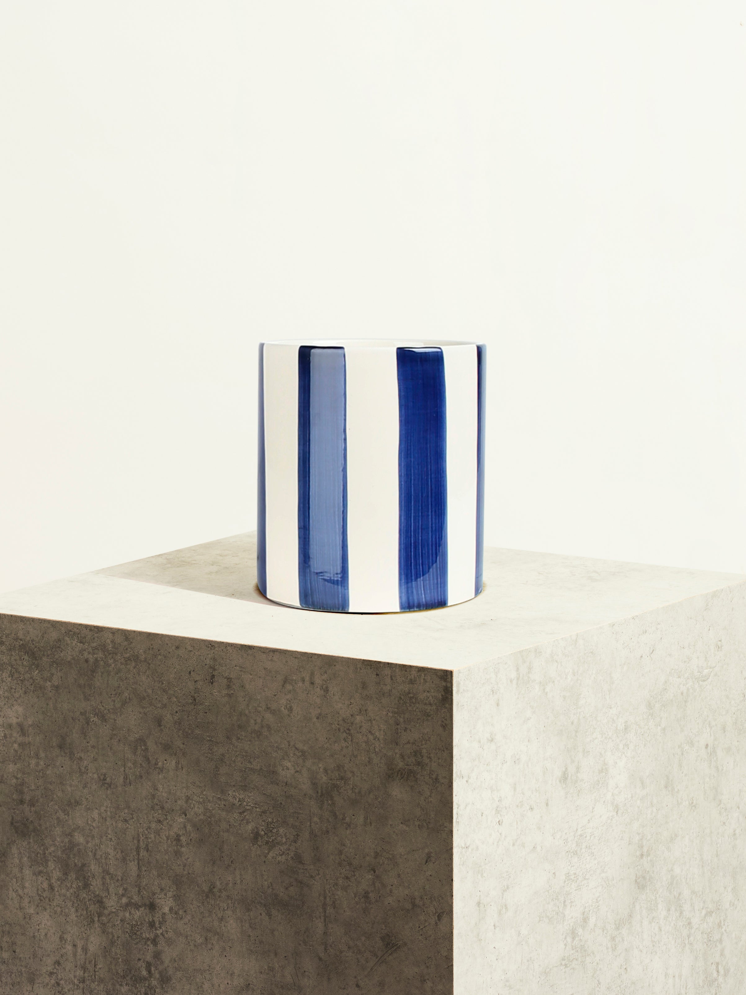 Céramique rayée - Bleu marine