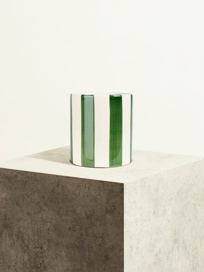 Céramique rayée - Vert gazon