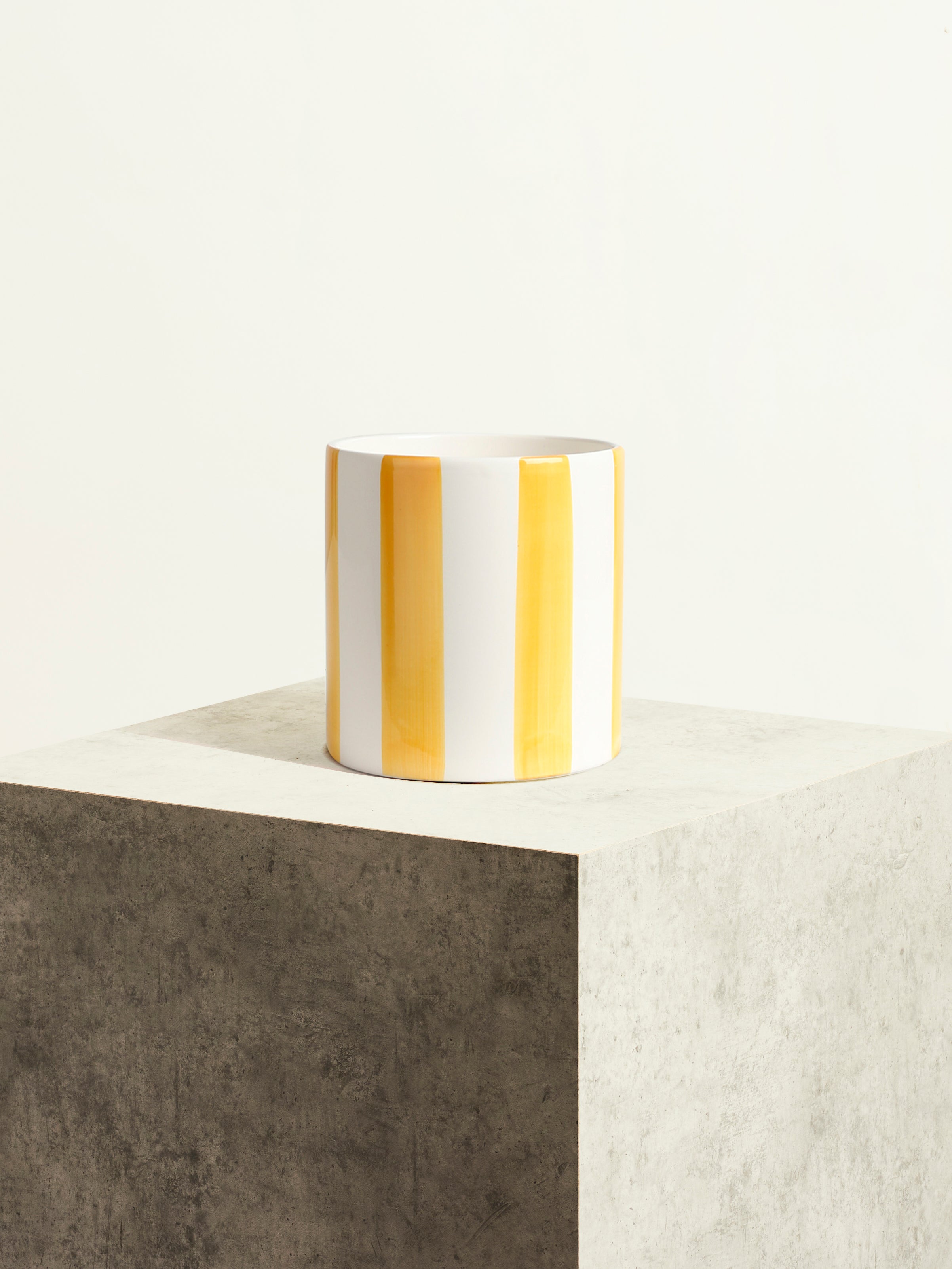 Céramique rayée - Jaune solaire