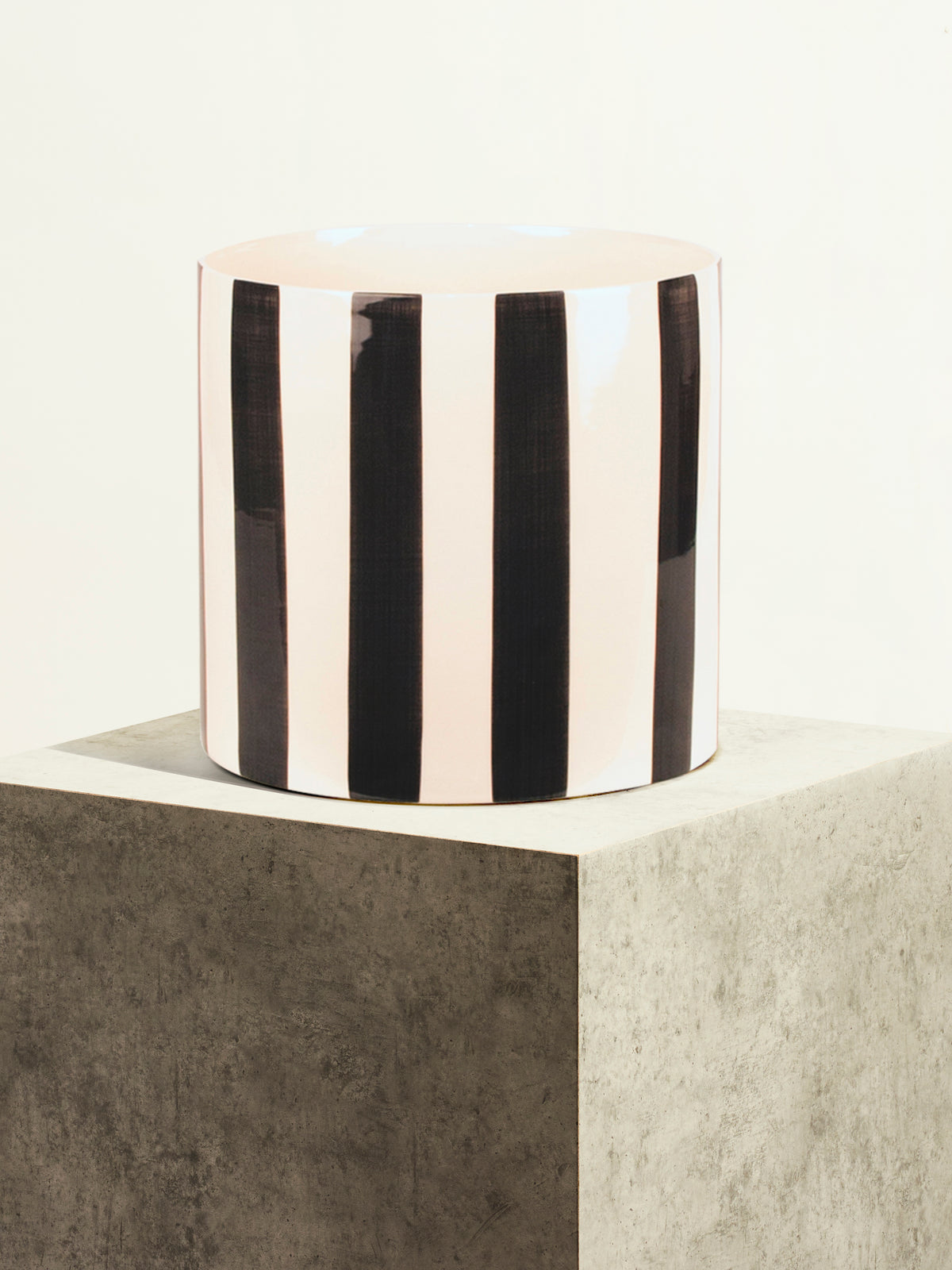 XL Striped Ceramic - Licorice Black