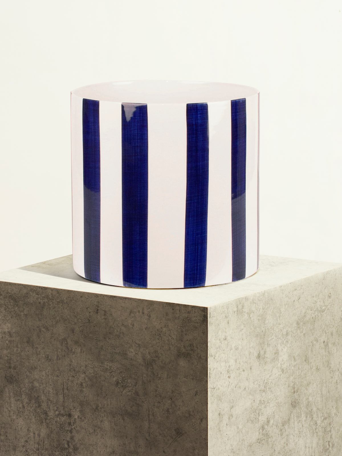 XL Striped Ceramic - Navy Blue