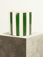 Céramique rayée - Vert gazon